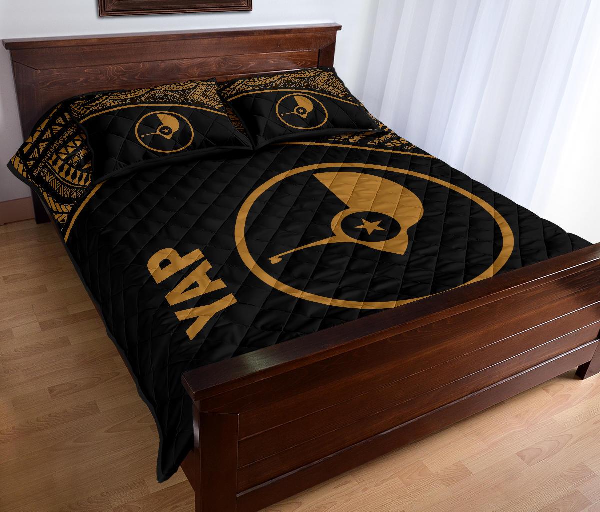 Yap Quilt Bed Set - Yap Flag Curve Version - Polynesian Pride