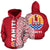 Tahiti All Over Zip up Hoodie Polynesian Shoulder Style Unisex Red - Polynesian Pride