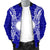 Marshall Islands Polynesian Men's Bomber Jacket Map Blue - Polynesian Pride