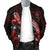 Niue Polynesian Men's Bomber Jacket - Turtle With Blooming Hibiscus Red - Polynesian Pride