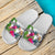 Niue Custom Personalised Slide Sandals White - Turtle Plumeria Banana Leaf - Polynesian Pride