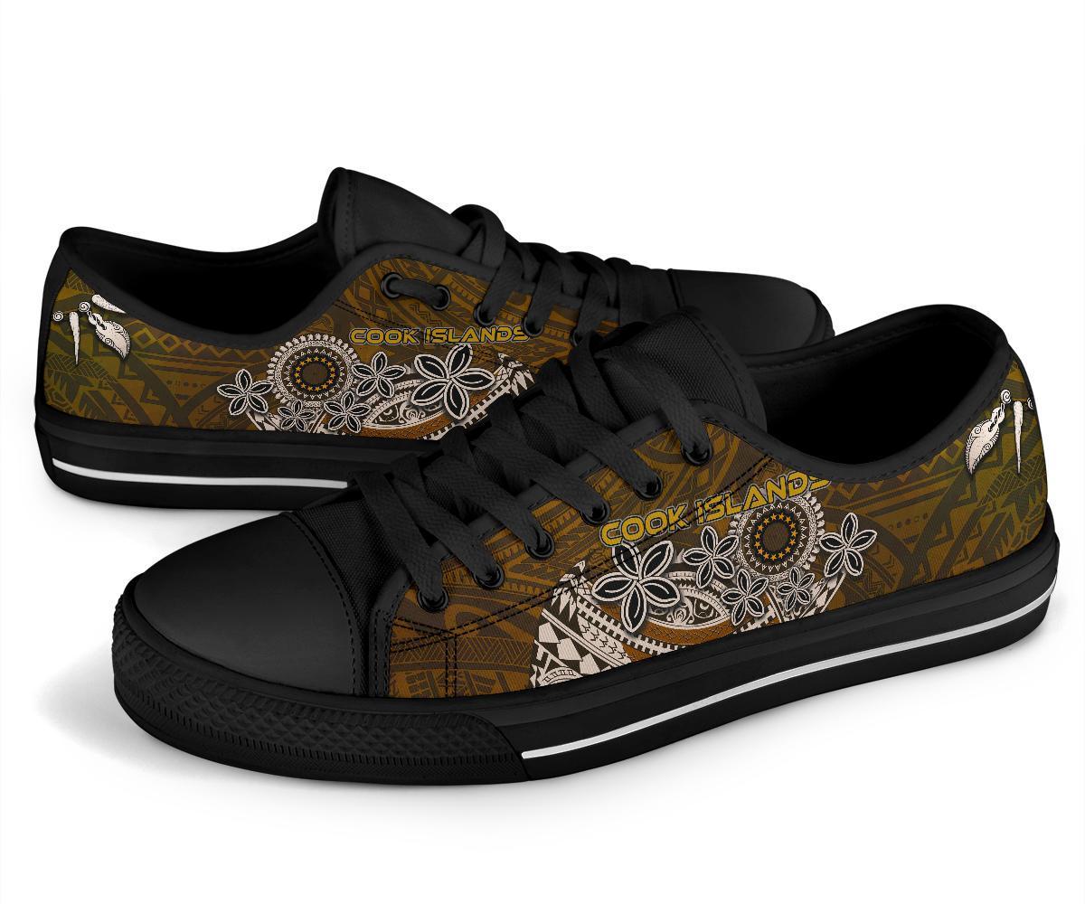 Cook Islands Low Top Shoes - Polynesian Boar Tusk - Polynesian Pride