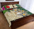 Kiribati Polynesian Quilt Bed Set - Hibiscus Turtle Tattoo Beige - Polynesian Pride