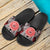 American Samoa Sandals - Tribals Flower Special Pattern Black - Polynesian Pride