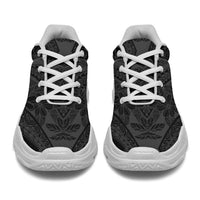 Polynesian Plumeria Mix Gray Black Chunky Sneakers - Polynesian Pride