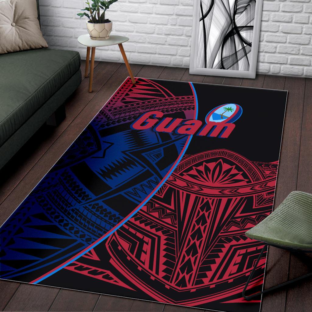 Guam Rugby Area Rug Impressive Version - Polynesian Pride