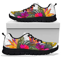 Tuvalu Sneakers Polynesian Hibiscus White Pattern - Polynesian Pride