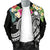 Marshall Islands Polynesian Men's Bomber Jacket - Summer Plumeria (Black) - Polynesian Pride