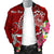 Tahiti Custom Personalised Men's Bomber Jacket - Turtle Plumeria (Red) - Polynesian Pride