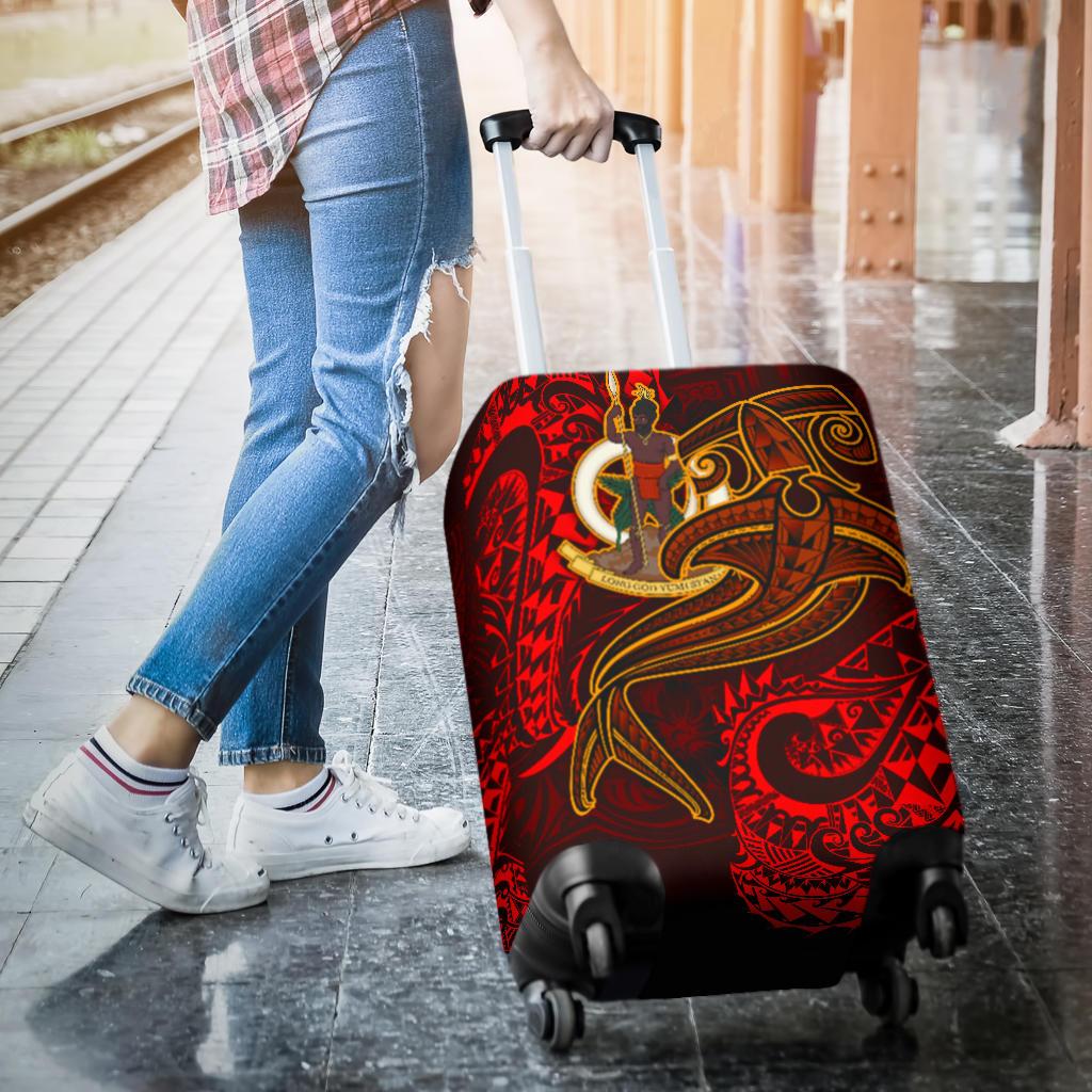 Vanuatu Polynesian Luggage Covers - Red Shark Polynesian Tattoo - Polynesian Pride