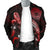 American Samoa Polynesian Men's Bomber Jacket - Turtle With Blooming Hibiscus Red - Polynesian Pride