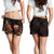 Tahiti Polynesian Women's Shorts - Turtle With Blooming Hibiscus Gold - Polynesian Pride