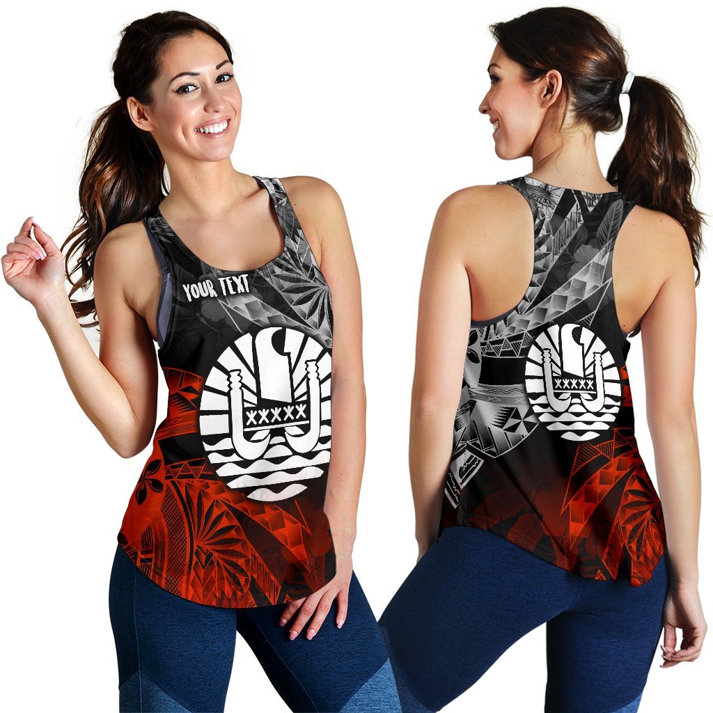 Tahiti Polynesian Personalised Women's Racerback Tank - Vintage Polynesian Turtle - Polynesian Pride