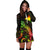 Papua New Guinea Polynesian Hoodie Dress - Turtle With Blooming Hibiscus Reggae - Polynesian Pride