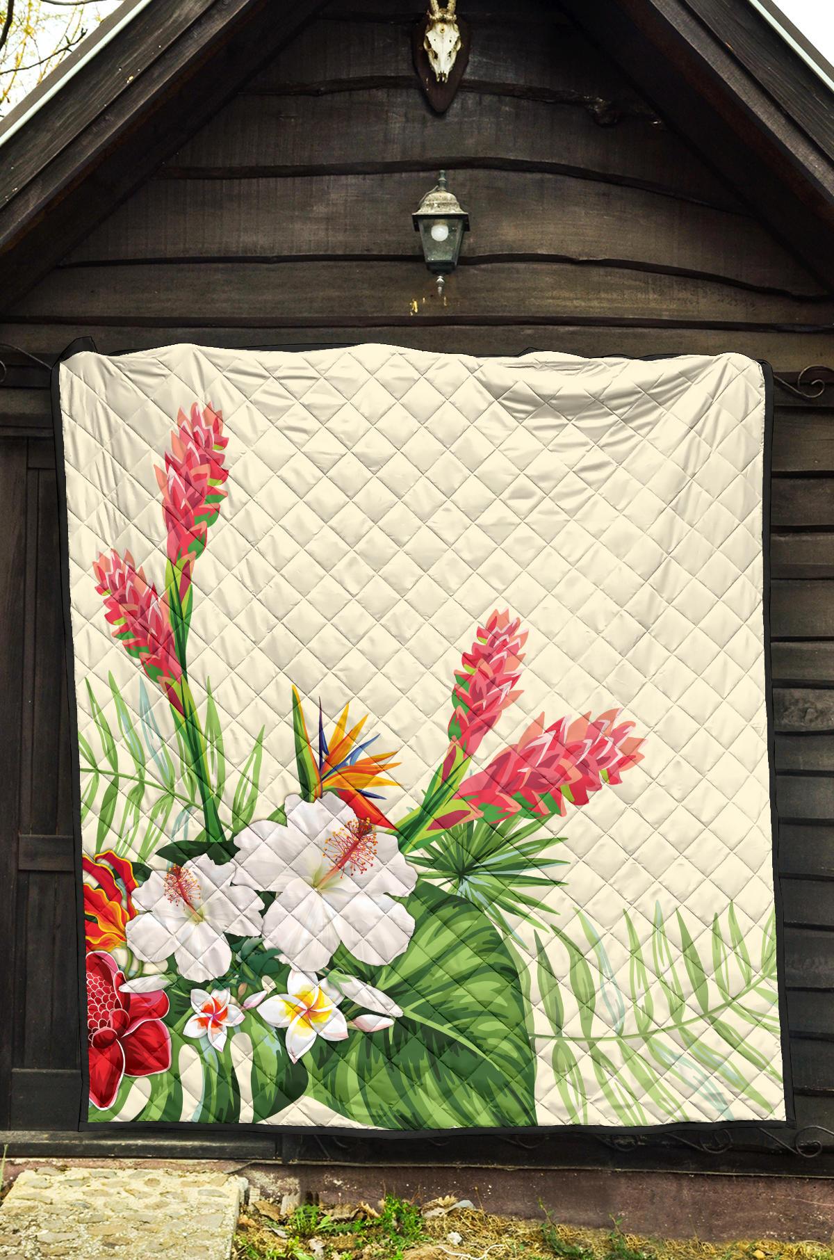 Wonderful Hibiscus Flower Premium Quilt - Polynesian Pride