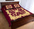 Hawaii Quilt Bed Set - Hawaiian Quilt Plumeria Medallion Burgundy - AH - Polynesian Pride