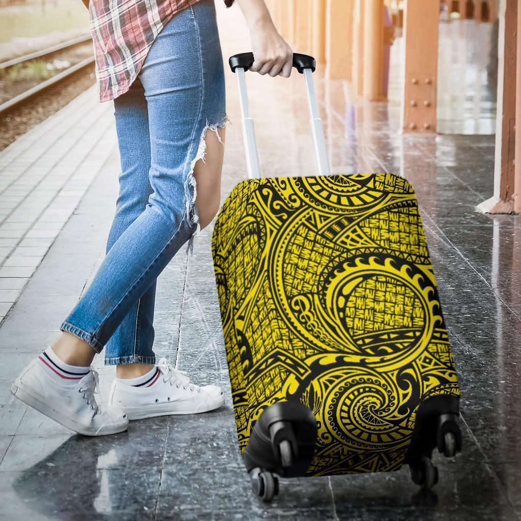Polynesian Maori Lauhala Yellow Luggage Covers - Polynesian Pride