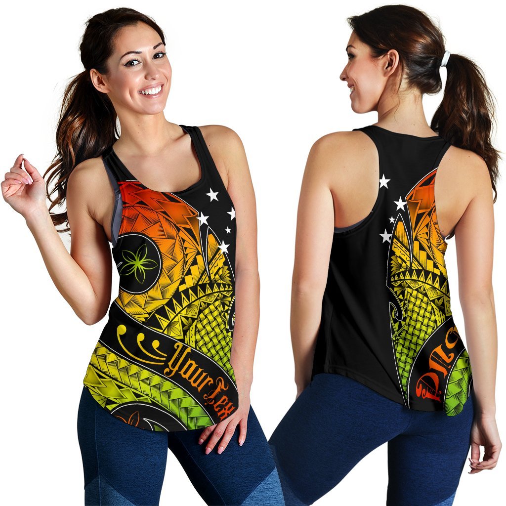 Papua New Guinea Personalised Women's Racerback Tank - PNG Bird And Polynesian Decorative Pattern - Polynesian Pride