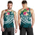 YAP Polynesian Men's Tank Top - Summer Plumeria (Turquoise) - Polynesian Pride