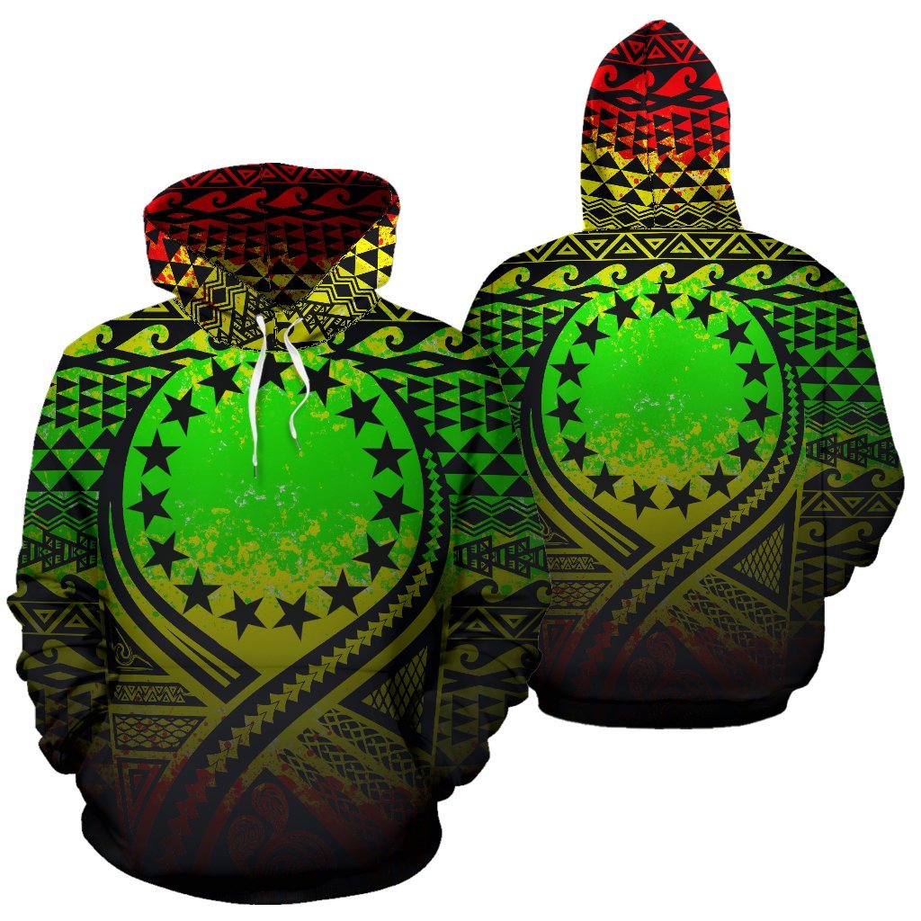 Cook Islands All Over Hoodie Lift up Reggae Unisex Reggae - Polynesian Pride