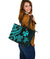 Wallis and Futuna Large Leather Tote - Turquoise Tentacle Turtle - Polynesian Pride