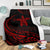 Hawaii Turtle Hibicus Premium Blanket - Frida Style - Red - Polynesian Pride