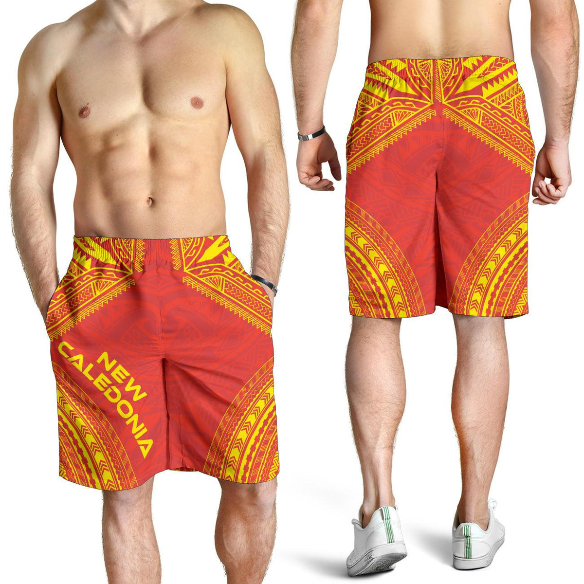 New Caledonia Men's Shorts - Polynesian Chief Flag Version - Polynesian Pride