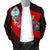 Guam Men's Bomber Jacket - Polynesian Hook And Hibiscus (Red) - Polynesian Pride