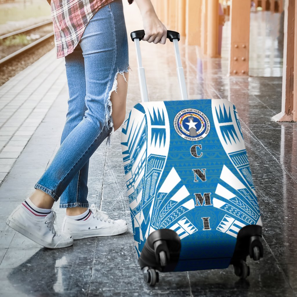 Northern Mariana Islands Luggage Cover - Polynesian Tattoo Flag - Polynesian Pride