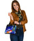 Pohnpei Custom Personalised Shoulder Handbag - Humpback Whale with Tropical Flowers (Blue) - Polynesian Pride