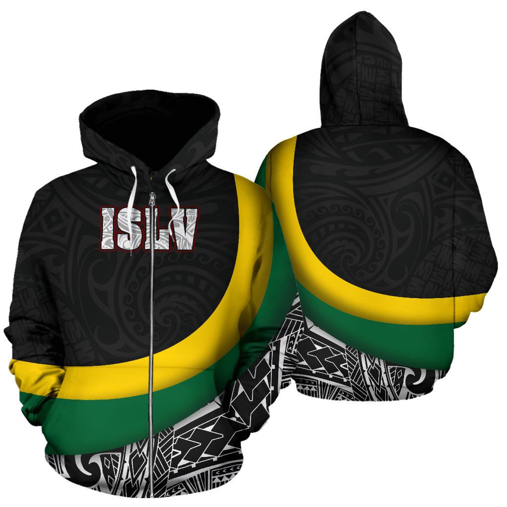 French Polynesia Zip up Hoodie ISLV Islands Unisex Black - Polynesian Pride