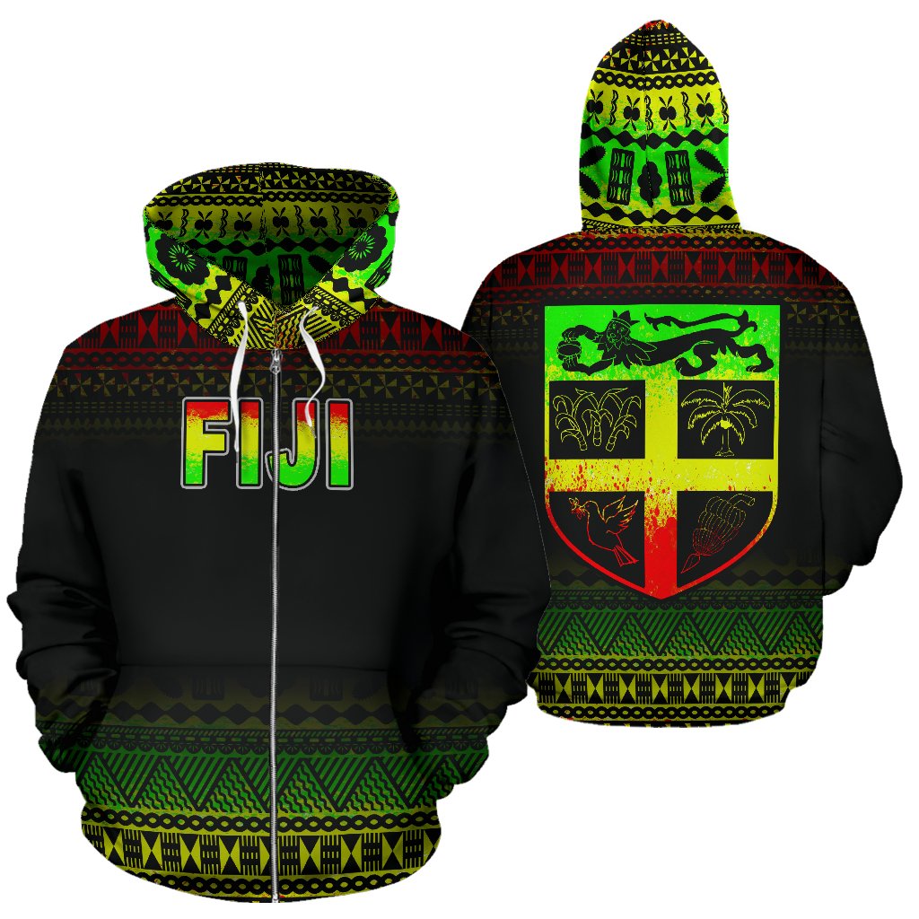 Fiji Polynesian Zip up Hoodie Reggae Frog Unisex Reggae - Polynesian Pride