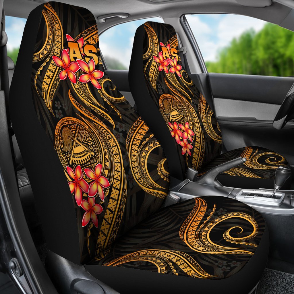American Samoa Polynesian Car Seat Covers - Gold Plumeria - Polynesian Pride