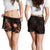 Nauru Polynesian Women's Shorts - Turtle With Blooming Hibiscus Gold - Polynesian Pride