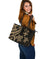 Fiji Polynesian Large Leather Tote Bag - Gold Tentacle Turtle - Polynesian Pride