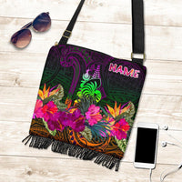 New Caledonia Polynesian Personalised Crossbody Boho Handbag - Summer Hibiscus - Polynesian Pride