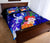 Vanuatu Custom Personalised Quilt Bed Set - Humpback Whale with Tropical Flowers (Blue) - Polynesian Pride