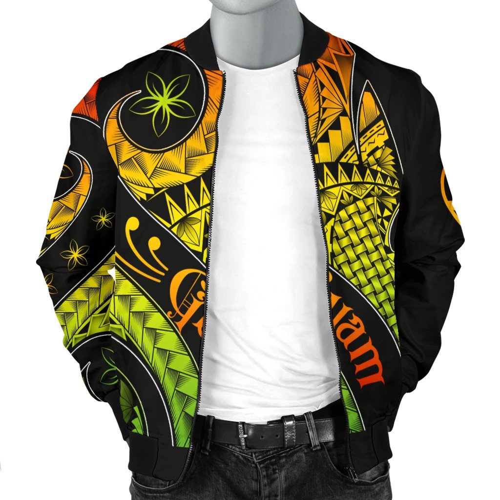 Guam Men's Bomber Jacket - Guam Polynesian Decorative Patterns - Polynesian Pride