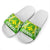 Hawaii Polynesian Slide Sandals - Hawaiian Pattern With Seal White - Polynesian Pride