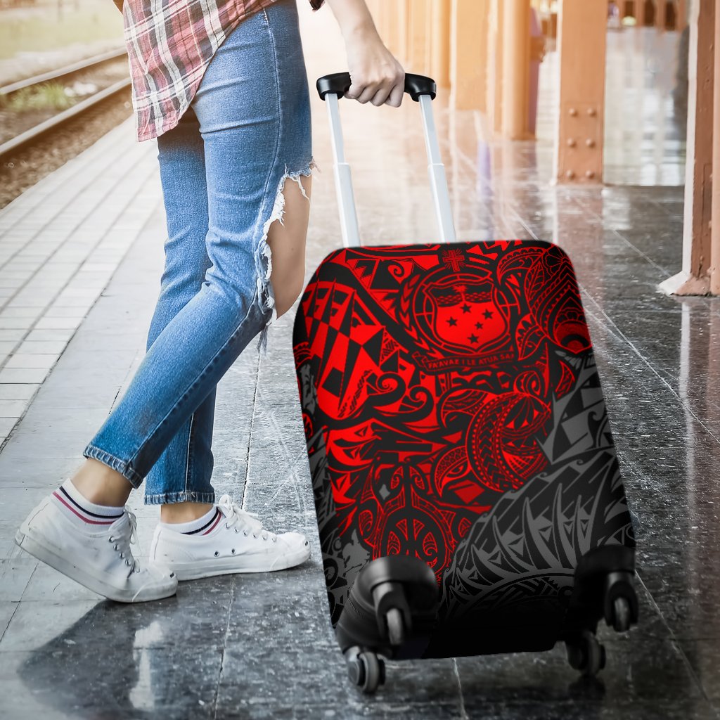 Samoa Polynesian Luggage Covers - Red Turtle Flowing - Polynesian Pride