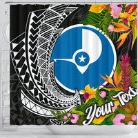Yap State Shower Curtains - Custom Personalised Seal Spiral Polynesian Patterns - Polynesian Pride