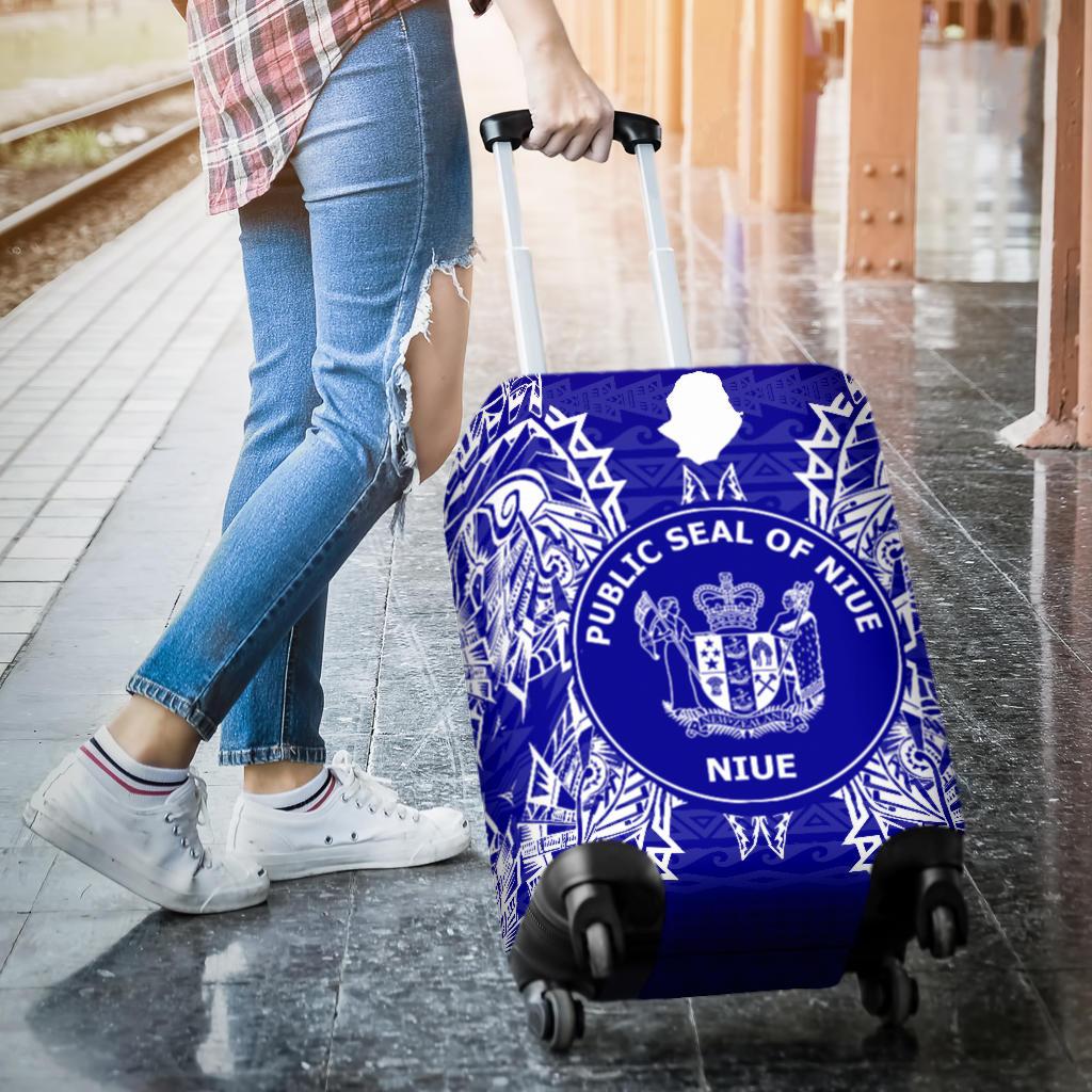 Niue Polynesian Luggage Covers Map Blue - Polynesian Pride