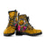 Hawaii Leather Boots - Kanaka Maoli With Hibiscus On Polynesian Patterns (YELLOW) - Polynesian Pride