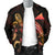 Tokelau Polynesian Men's Bomber Jacket - Turtle With Blooming Hibiscus Gold - Polynesian Pride