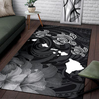 Hawaii Turtle Hibiscus Map Polynesian Area Rug AH - Polynesian Pride