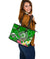 Samoa Custom Personalised Large Leather Tote Bag - Turtle Plumeria (Green) - Polynesian Pride