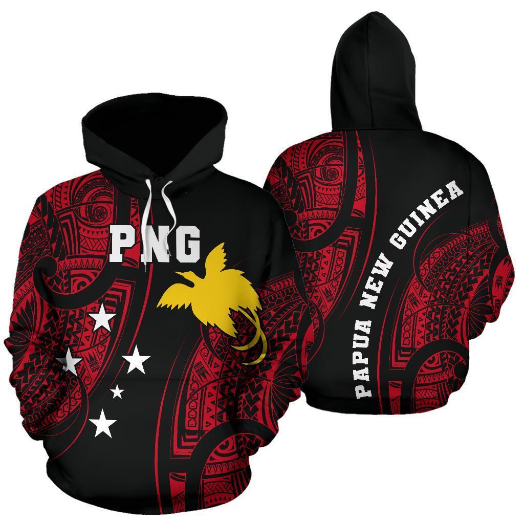 Papua New Guinea All Over Hoodie Unisex Black - Polynesian Pride