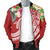 Fiji Polynesian Men's Bomber Jacket - Summer Plumeria (Red) - Polynesian Pride