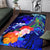 Tonga Custom Personalised Area Rug - Humpback Whale with Tropical Flowers (Blue) - Polynesian Pride