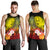 Tahiti Men's Tank Top - Humpback Whale with Tropical Flowers (Yellow) - Polynesian Pride